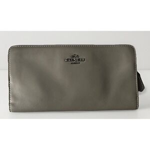 Coach Leather Slim Essential Women's Wallet Dark Heather Grey